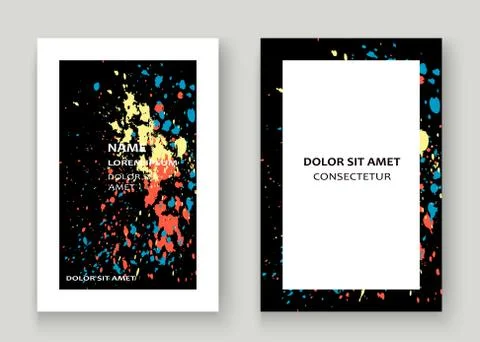 Neon explosion paint splatter artistic cover frame design. Decor Stock Illustration