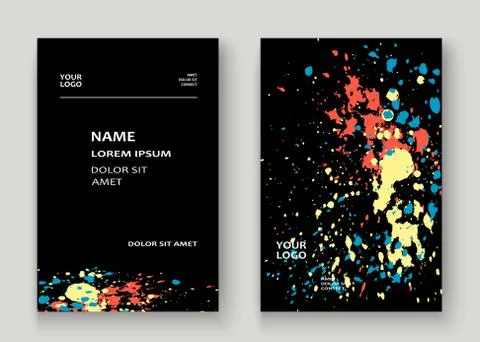 Neon explosion paint splatter artistic cover frame design. Decor Stock Illustration