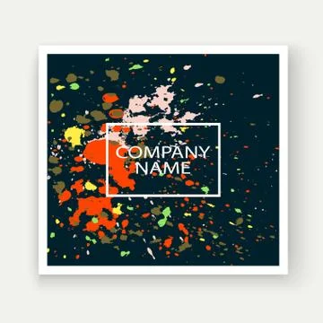 Neon explosion paint splatter artistic cover frame design. Decor Stock Illustration