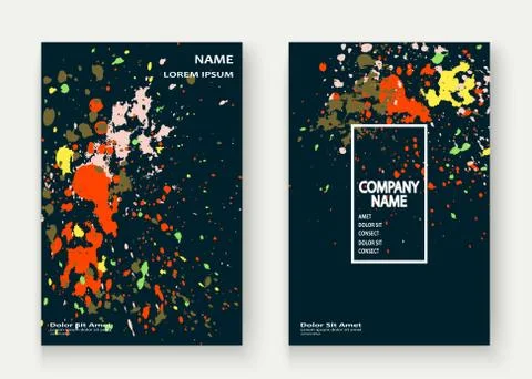 Neon explosion paint splatter artistic cover frame design. Decor Stock Illustration