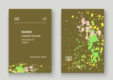 Neon explosion paint splatter artistic cover frame design. Decor Stock Illustration