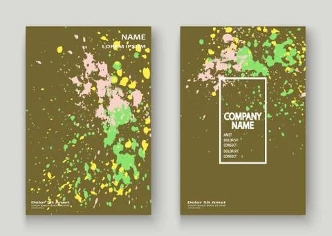 Neon explosion paint splatter artistic cover frame design. Decor Stock Illustration