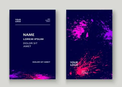Neon explosion paint splatter artistic cover frame design. Decor Stock Illustration