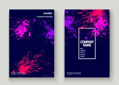 Neon explosion paint splatter artistic cover frame design. Decor Stock Illustration