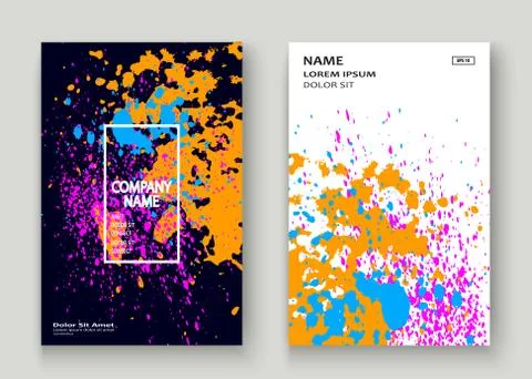 Neon explosion paint splatter artistic cover frame design. Decor Stock Illustration