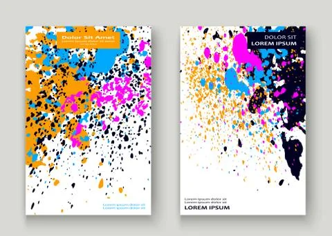 Neon explosion paint splatter artistic cover frame design. Decor イラスト素材
