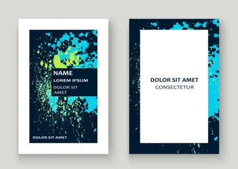 Neon explosion paint splatter artistic cover frame design. Decor イラスト素材