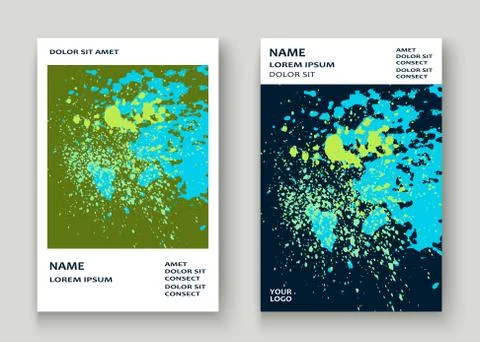 Neon explosion paint splatter artistic cover frame design. Decor Stock Illustration