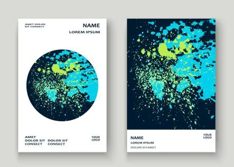 Neon explosion paint splatter artistic cover frame design. Decor Stock Illustration