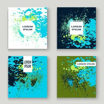 Neon explosion paint splatter artistic cover frame design. Decor Stock Illustration