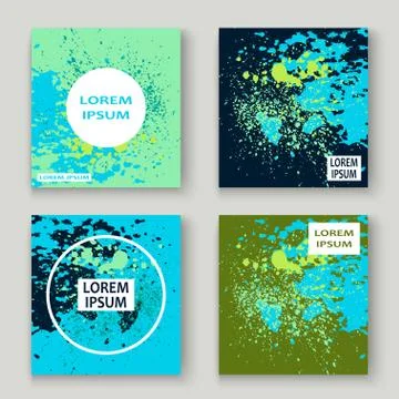 Neon explosion paint splatter artistic cover frame design. Decor Stock Illustration