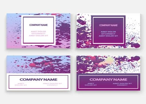 Neon explosion paint splatter artistic cover design. Fluid viole Stock Illustration