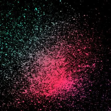 Neon explosion paint splatter artistic template design. Colorful ink texture  Stock Illustration