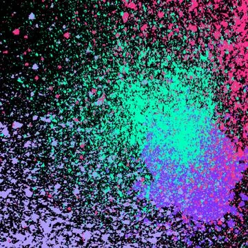 Neon explosion paint splatter artistic template design. Colorful ink texture  Stock Illustration