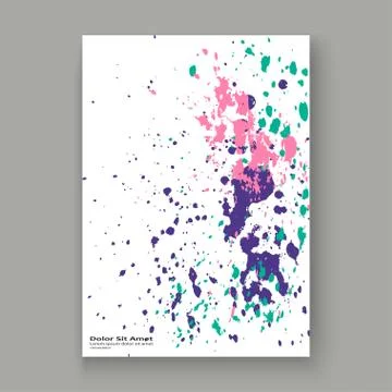Neon explosion paint splatter artistic cover frame design. Decorative colorfu Stock Illustration