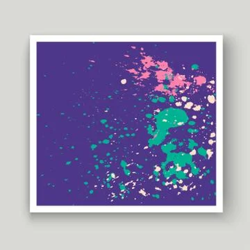 Neon explosion paint splatter artistic cover frame design. Decorative colorfu Stock Illustration