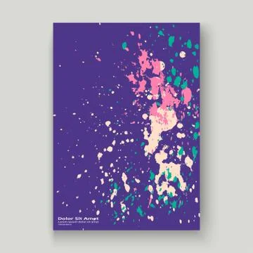 Neon explosion paint splatter artistic cover frame design. Decorative colorfu Stock Illustration