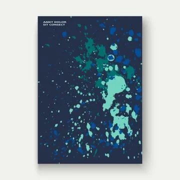 Neon explosion paint splatter artistic cover frame design. Decorative colorfu Stock Illustration