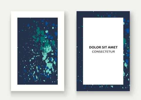Neon explosion paint splatter artistic cover frame design. Decorative colorfu Stock Illustration