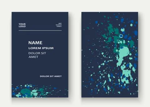 Neon explosion paint splatter artistic cover frame design. Decorative colorfu Stock Illustration