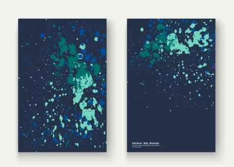 Neon explosion paint splatter artistic cover frame design. Decorative colorfu Stock Illustration