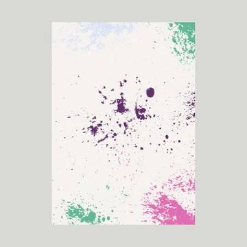 Neon explosion paint splatter artistic cover frame design. Decorative dust sp Stock Illustration