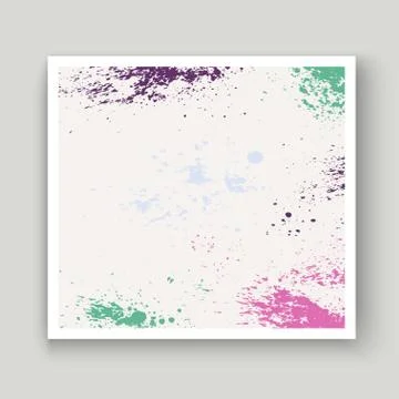 Neon explosion paint splatter artistic cover frame design. Decorative dust sp Stock Illustration
