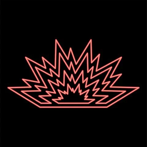 Neon explosion red color vector illustration image flat style Illustrazione stock