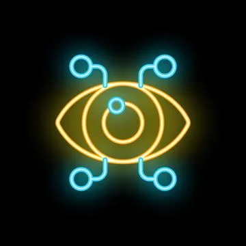 Neon eye representing computer vision technology and innovation Stock Illustration