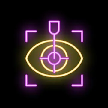Neon eye tracking system scanning iris with laser pointer Illustrazione stock