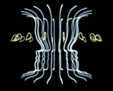 Neon Face Outlines Reverse 動画素材 578986