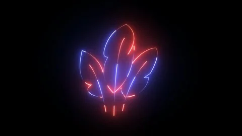 Neon Feather Quill Logo Creative Writing Brand Identity Stock Footage 329597753