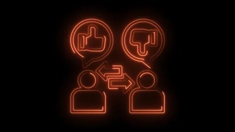 Neon feedback loop with thumbs up and down representing positive and negati.. Stock Footage 309911003