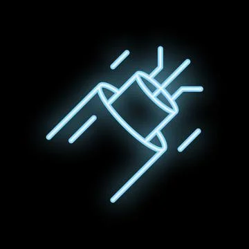 Neon fiber optic cable transferring data at high speed Stock Illustration