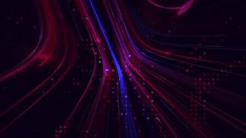 Neon Fiber Optic Data Stream Technology Background Stock Footage 336193084