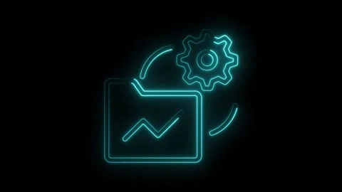 Neon file data analytics processing automation management system concept Stock Footage 322975219