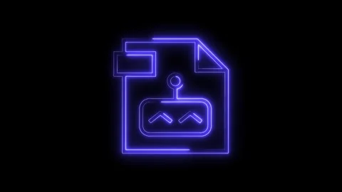 Neon file with process and data flow diagram on black background concept vide Stock Footage 314540999