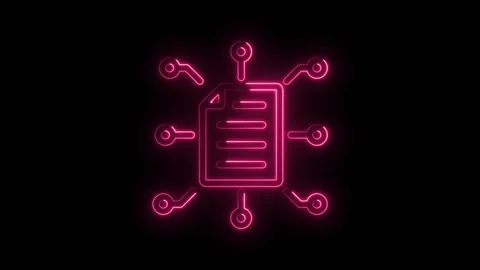 Neon file sharing network animation on black background for technology and .. Stock Footage 346003420