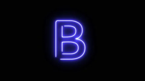 Neon Fill Blue Text Animation written on black background Alphabet B Stock Footage 171398461