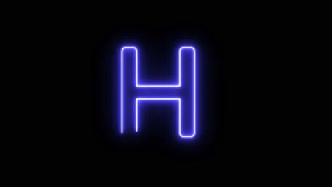 Neon Fill Blue Text Animation written on black background Alphabet H Stock Footage 171398487