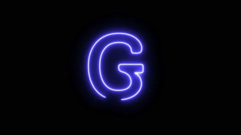 Neon Fill Blue Text Animation written on black background Alphabet G Stock Footage 171398488
