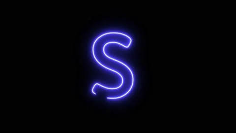 Neon Fill Blue Text Animation written on background Alphabet S Stock Footage 171399652