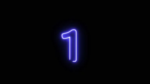 Neon Fill Blue Text Animation written on black background Number 1 Stock Footage 171399683