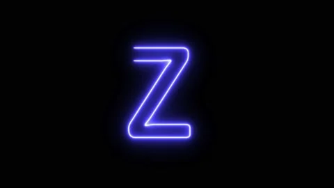 Neon Fill Blue Text Animation written on black background Alphabet Z Stock Footage 171399684