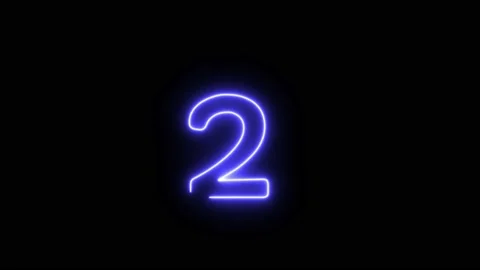 Neon Fill Blue Text Animation written on black background Number 2 Stock Footage 171399688