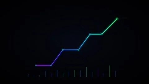 Neon financial growth chart animation: digital business success and market .. Stock Footage 344863314