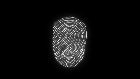 Neon fingerprint animation. Stock Footage 231565002
