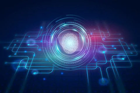 Neon-fingerprint-background Stock Illustration