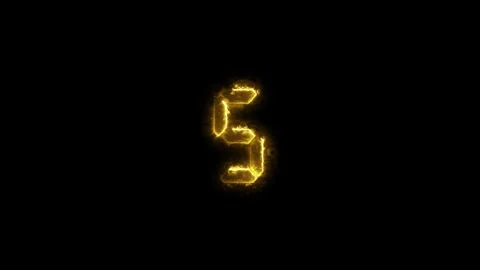 Neon fire 10 seconds countdown timer animation isolated on black background Stock Footage 321605740
