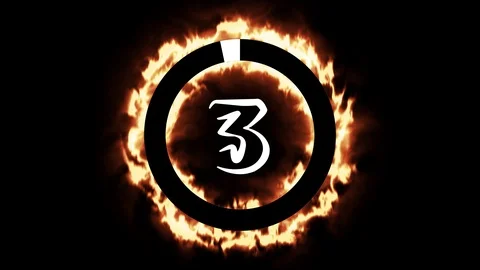 Neon Fire Count Down Stock Footage 92642667